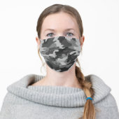 Gray Camouflage Adult Cloth Face Mask (Worn)