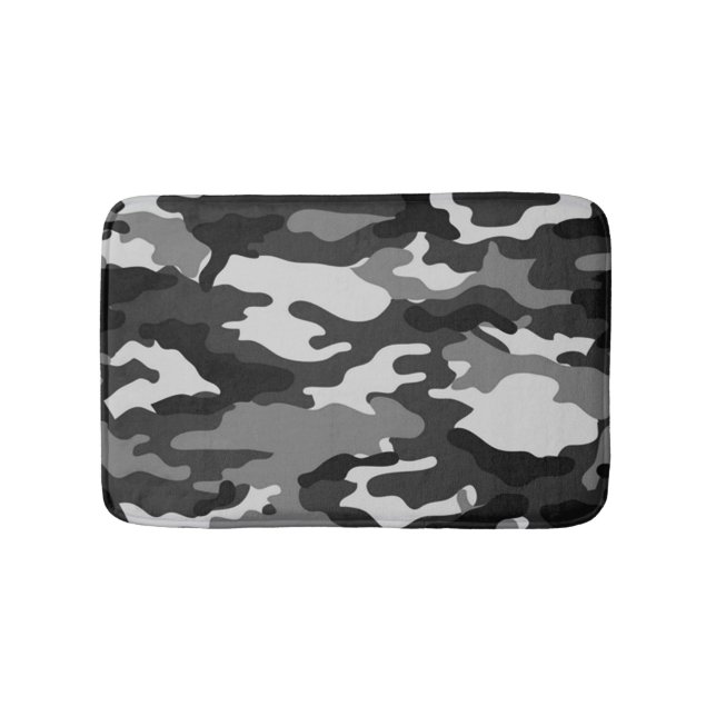 Gray Camouflage Bath Mat
