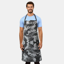 Gray Camouflage Business Apron