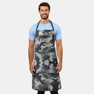 Gray Camouflage Business Apron