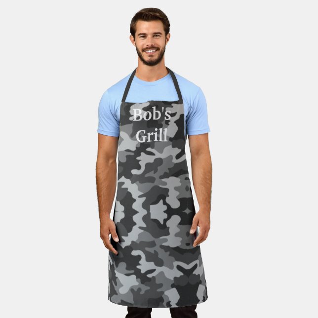 Gray Camouflage Business Apron (Worn)