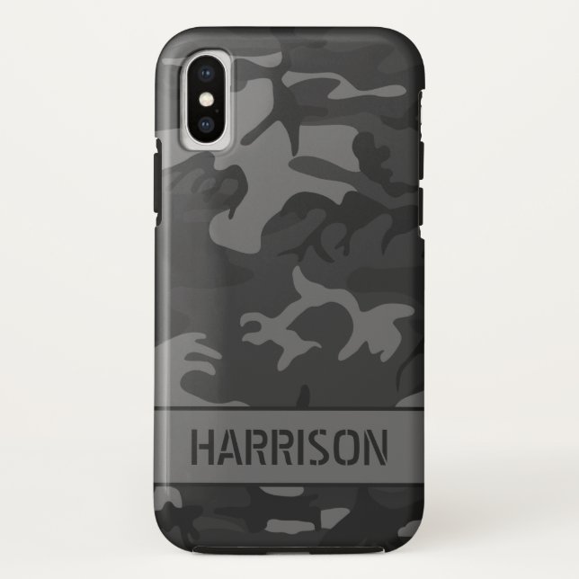 Gray Camouflage Case-Mate iPhone Case (Back)