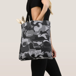 Gray Camouflage Cats Pattern Grey Kitty Cats Camo Tote Bag