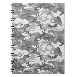 Gray Camouflage Gift for Dad Notebook