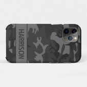 Gray Camouflage Monogram Case-Mate iPhone Case (Back (Horizontal))