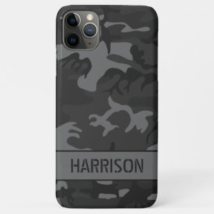 Gray Camouflage Monogram iPhone 11 Pro Max Case
