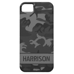 Gray Camouflage Monogram iPhone SE/5/5s Case