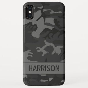 Gray Camouflage Monogram iPhone XS Max Case