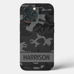 Gray Camouflage Monogram iPhone 13 Pro Case
