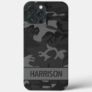 Gray Camouflage Monogram iPhone 13 Pro Max Case