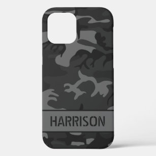 Gray Camouflage Monogram iPhone 12 Pro Case