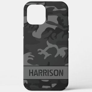 Gray Camouflage Monogram iPhone 12 Pro Max Case