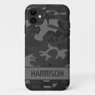 Gray Camouflage Monogram iPhone 11 Case