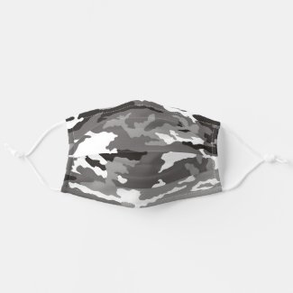 Gray camouflage pattern cloth face mask