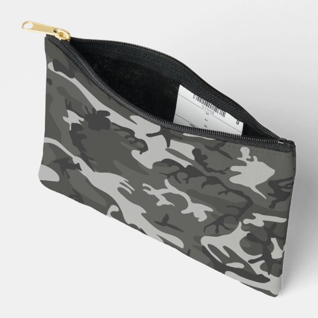 Gray Camouflage Pattern, Military Pattern, Army Accessory Pouch (Open)