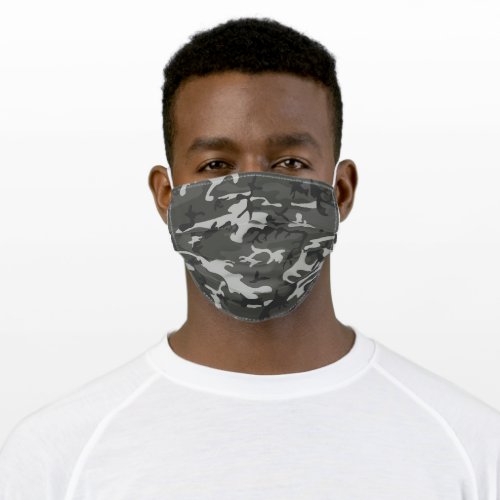 Gray Camouflage Pattern Military Pattern Army Adult Cloth Face Mask