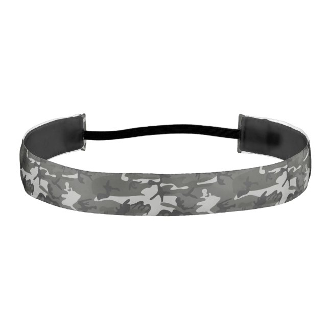 Gray Camouflage Pattern, Military Pattern, Army Athletic Headband (Front)