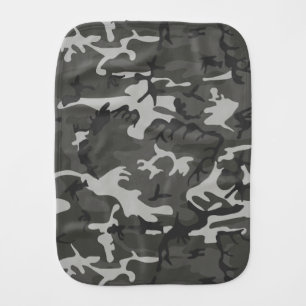 Gray Camouflage Pattern, Military Pattern, Army Baby Burp Cloth
