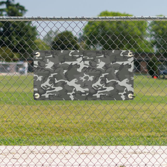 Gray Camouflage Pattern, Military Pattern, Army Banner (Insitu)