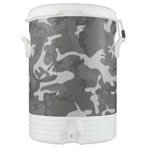 Gray Camouflage Pattern, Military Pattern, Army Beverage Cooler