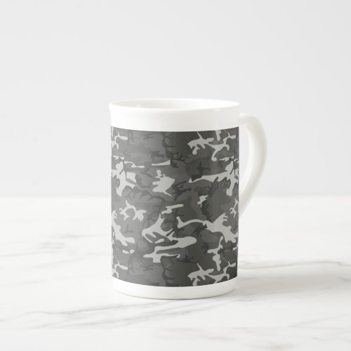 Gray Camouflage Pattern Military Pattern Army Bone China Mug