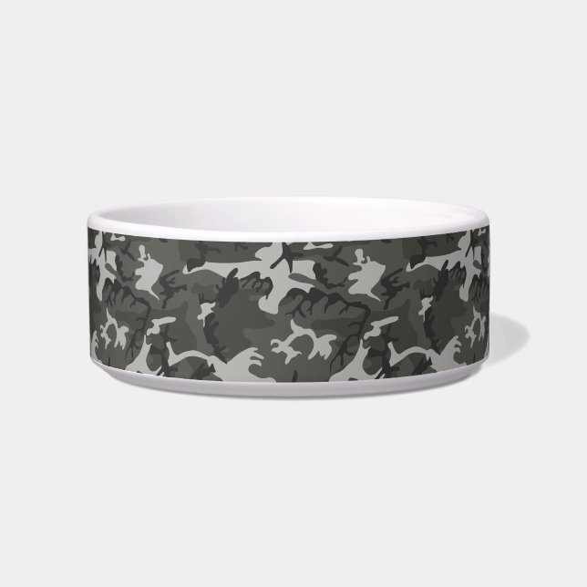 Gray Camouflage Pattern, Military Pattern, Army Bowl (Front)