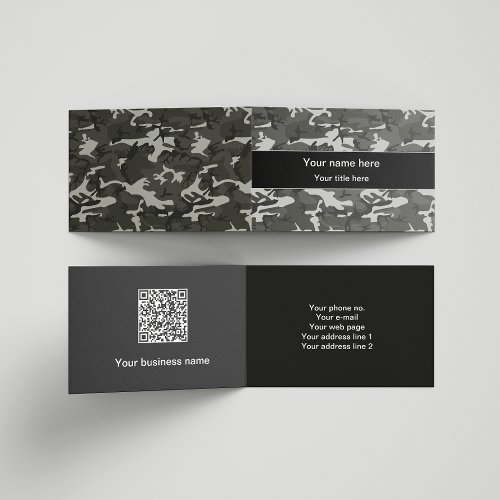 Gray Camouflage Pattern Military Pattern Army Business Card