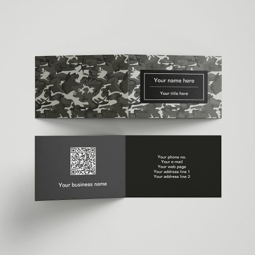 Gray Camouflage Pattern Military Pattern Army Business Card