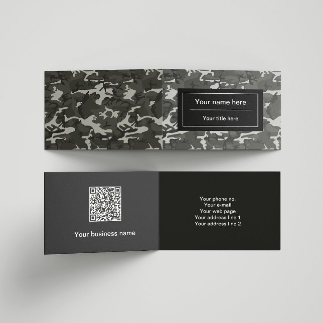 Gray Camouflage Pattern, Military Pattern, Army Business Card (Creator Uploaded)
