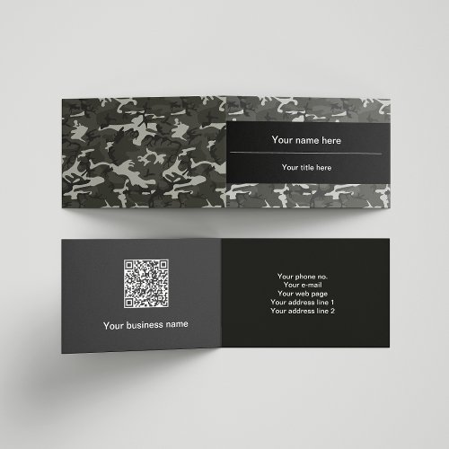 Gray Camouflage Pattern Military Pattern Army Business Card