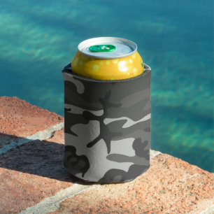 Gray Camouflage Pattern, Military Pattern, Army Can Cooler