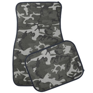 Gray Camouflage Pattern, Military Pattern, Army Car Floor Mat