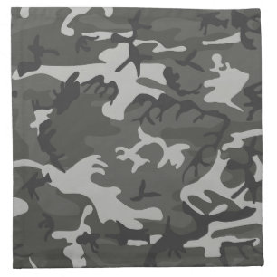 Gray Camouflage Pattern, Military Pattern, Army Cloth Napkin