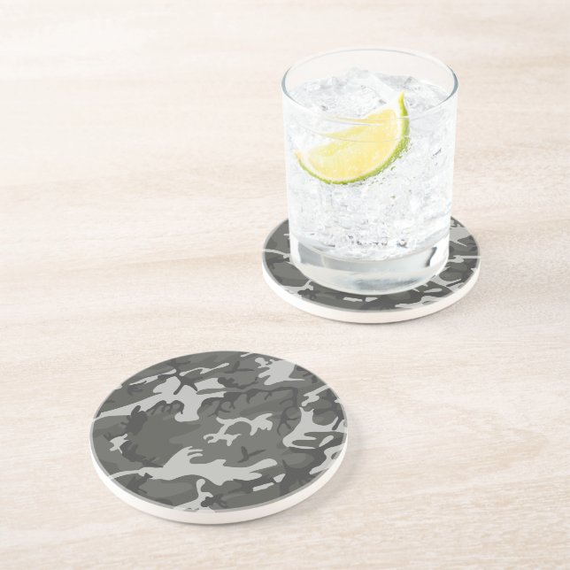 Gray Camouflage Pattern, Military Pattern, Army Coaster (Side)