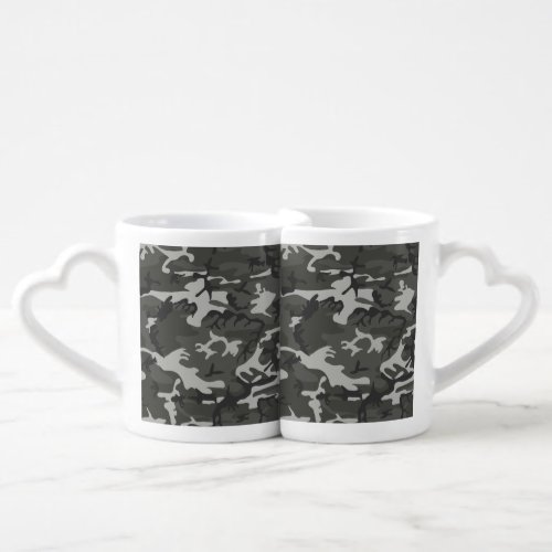 Gray Camouflage Pattern Military Pattern Army Coffee Mug Set