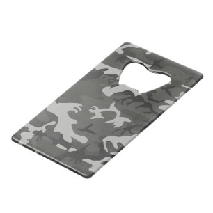 Gray Camouflage Pattern, Military Pattern, Army Credit Card Bottle Opener