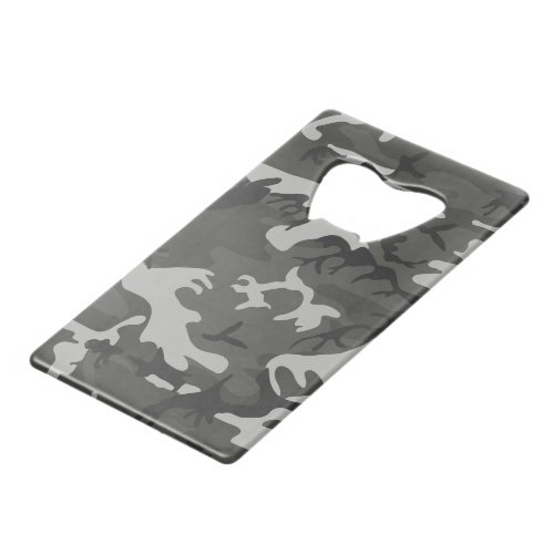 Gray Camouflage Pattern Military Pattern Army Credit Card Bottle Opener