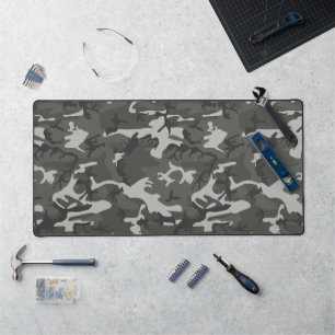 Gray Camouflage Pattern, Military Pattern, Army Desk Mat