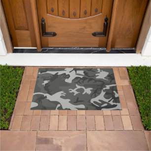 Gray Camouflage Pattern, Military Pattern, Army Doormat