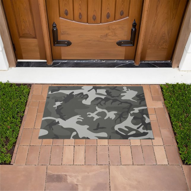 Gray Camouflage Pattern, Military Pattern, Army Doormat (Outdoor)