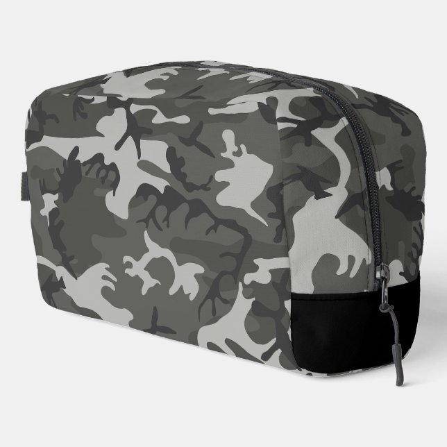 Gray Camouflage Pattern, Military Pattern, Army Dopp Kit (Right Corner)
