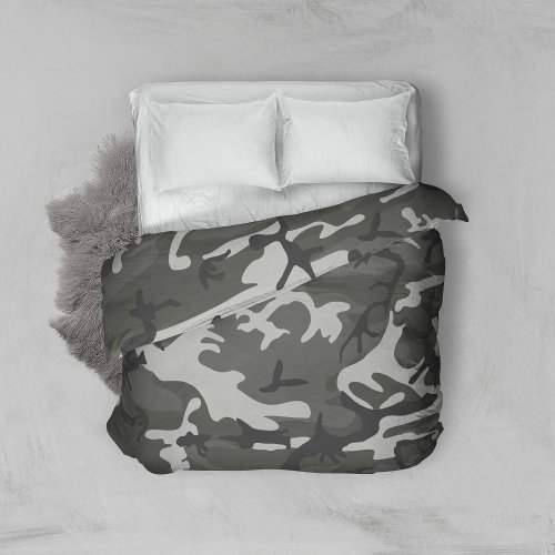 Gray Camouflage Pattern Military Pattern Army Duvet Cover