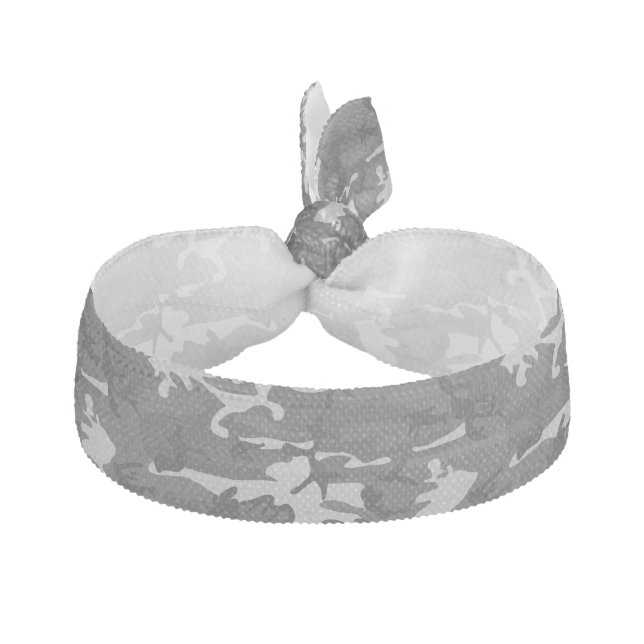 Gray Camouflage Pattern, Military Pattern, Army Elastic Hair Tie (Front)