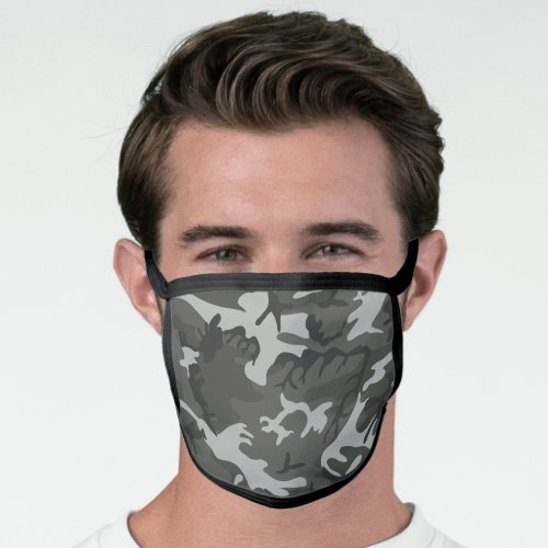 Gray Camouflage Pattern Military Pattern Army Face Mask