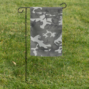 Gray Camouflage Pattern, Military Pattern, Army Garden Flag