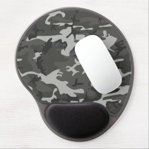 Gray Camouflage Pattern, Military Pattern, Army Gel Mouse Pad