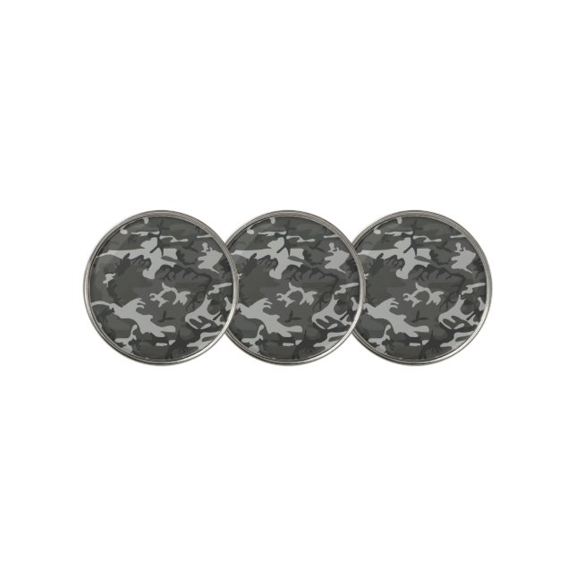 Gray Camouflage Pattern, Military Pattern, Army Golf Ball Marker (3 Up)
