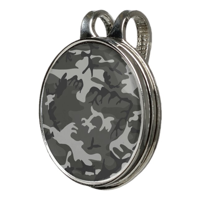 Gray Camouflage Pattern, Military Pattern, Army Golf Hat Clip (3/4)