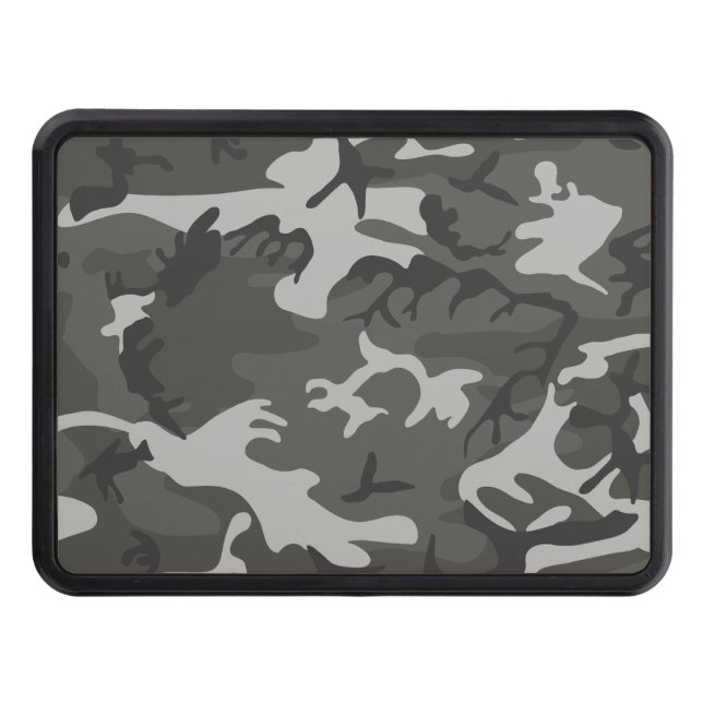 Gray Camouflage Pattern, Military Pattern, Army Hitch Cover (Front)