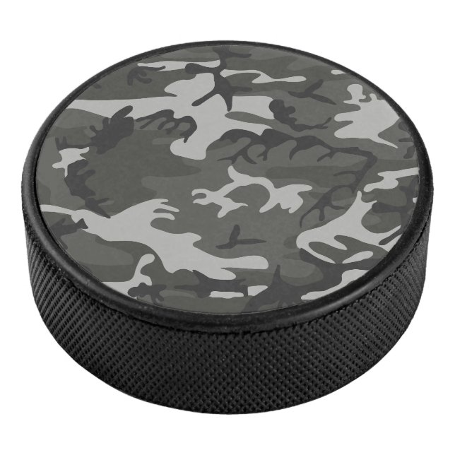 Gray Camouflage Pattern, Military Pattern, Army Hockey Puck (3/4)